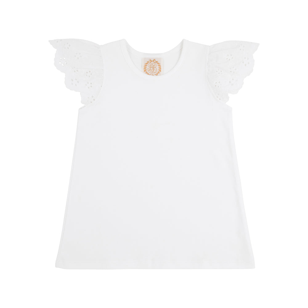 Ellen's Eyelet Top in Worth Ave White