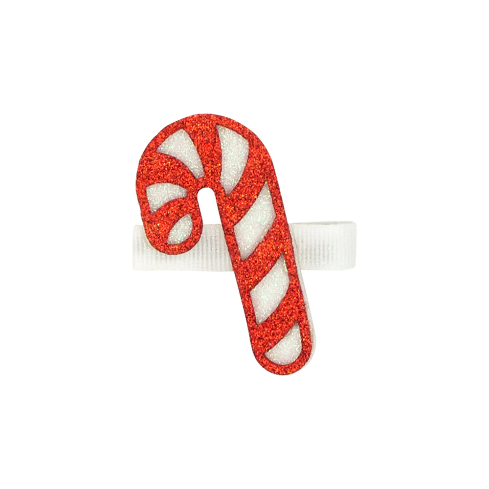 Glitter Candy Cane Hair Clip