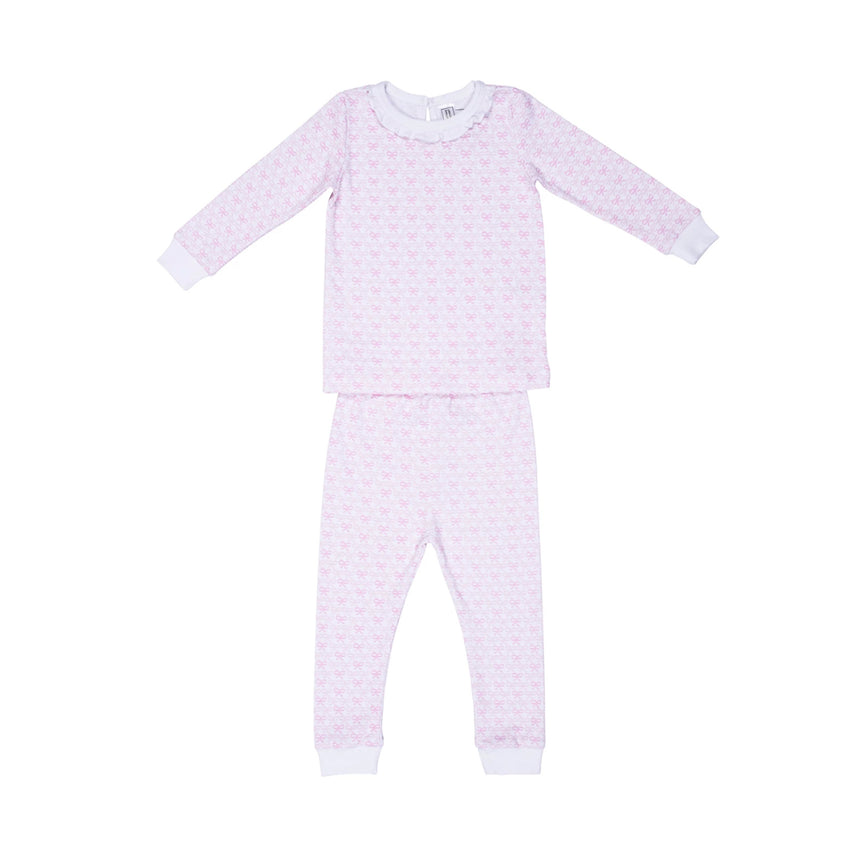 Pink Bow Ruffled 2pc Set Pajamas