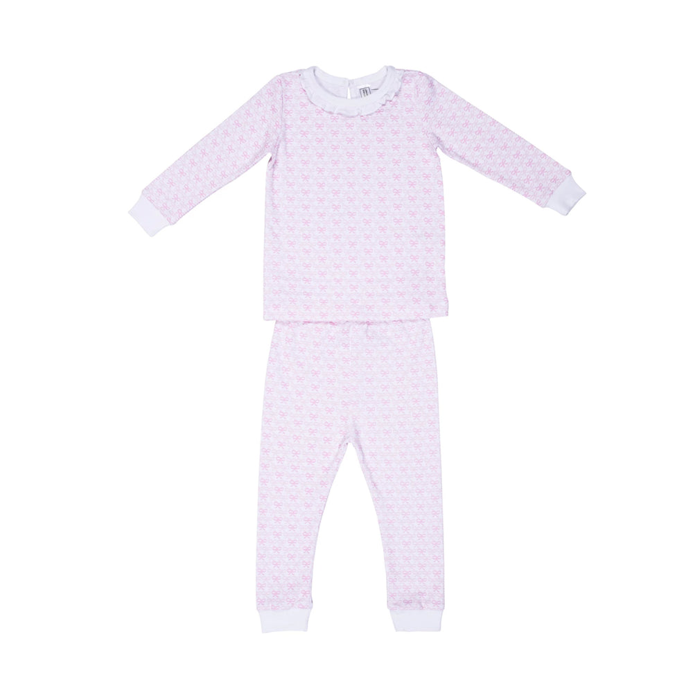 Pink Bow Ruffled 2pc Set Pajamas