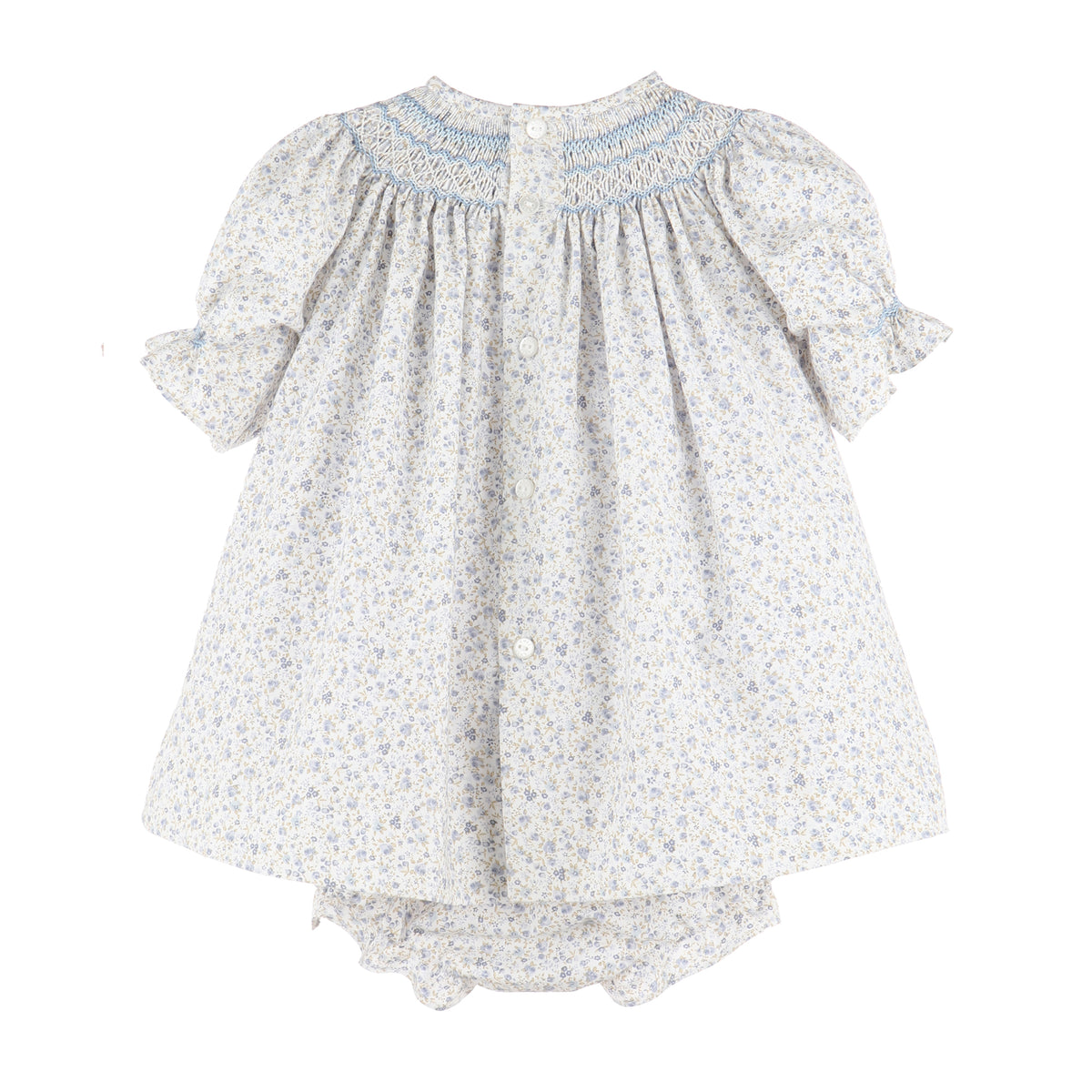 Blue Floral Smock Top and Bloomers – Peaches