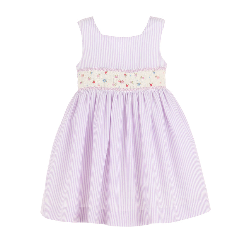 Lilac Striped Smock Dress