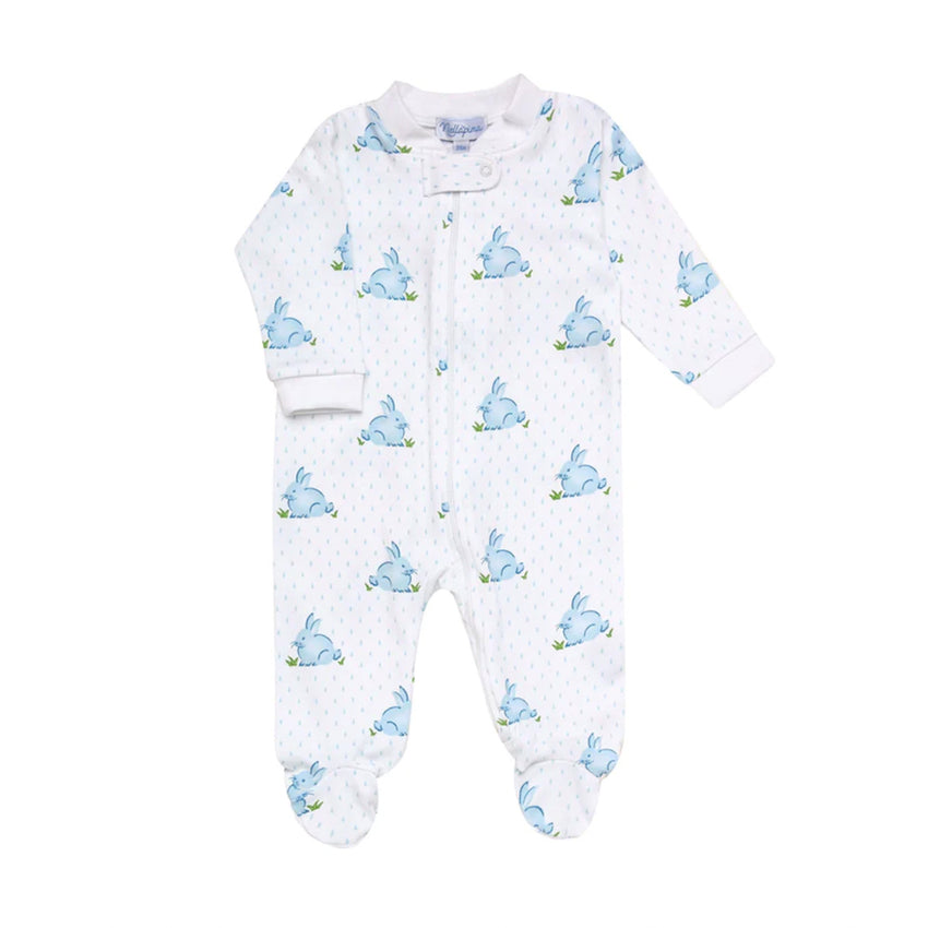 Blue Bunny Baby Zipper Footie