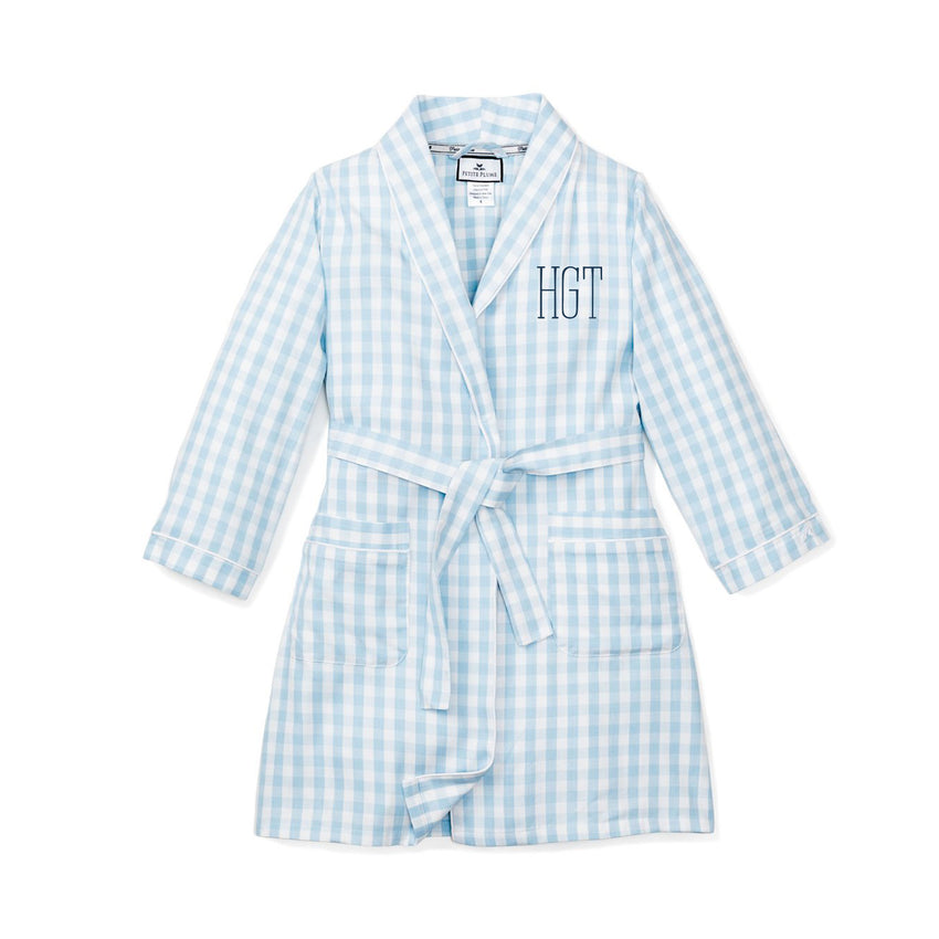 Light Blue Gingham Robe