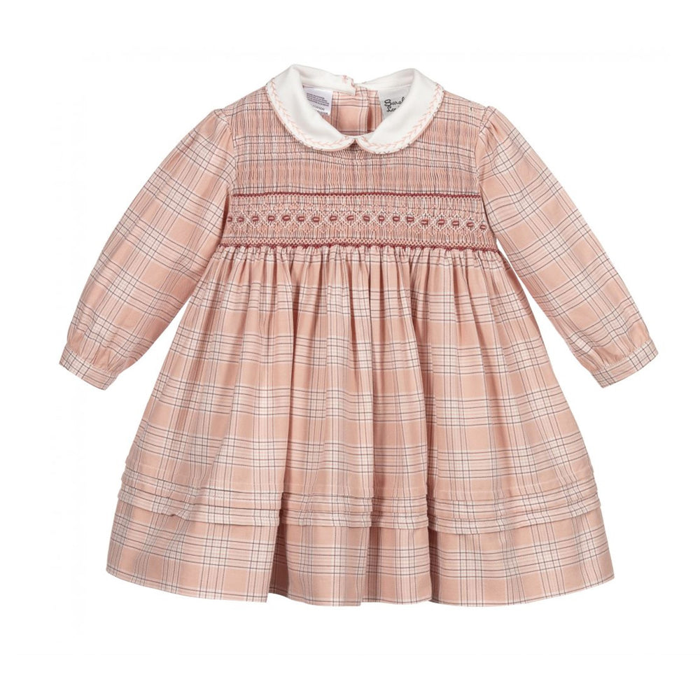 Rose Plaid Smocked Dress Peaches