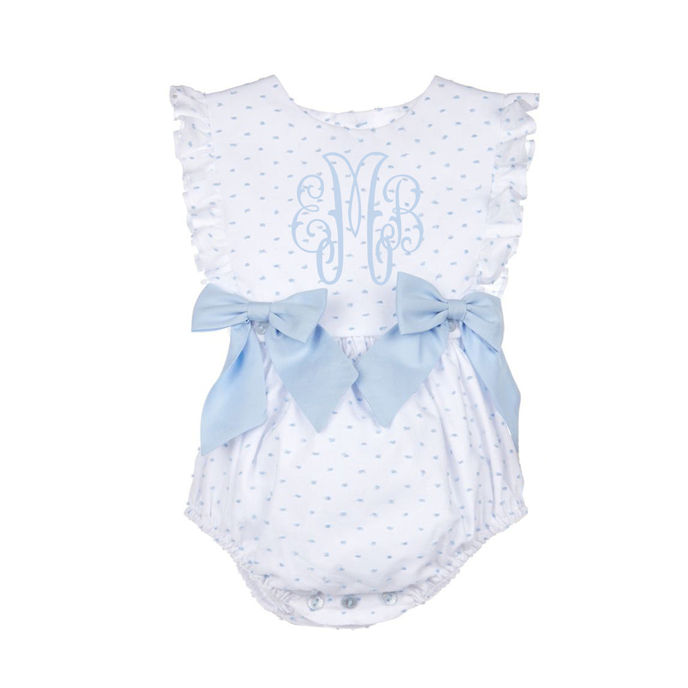 Baby Blue Swiss Dot Overall